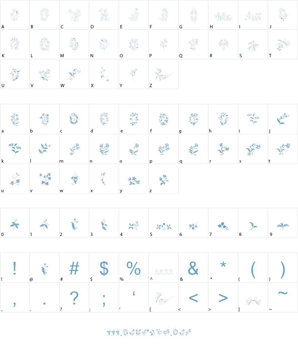 Azalleia Ornaments Free Font Character